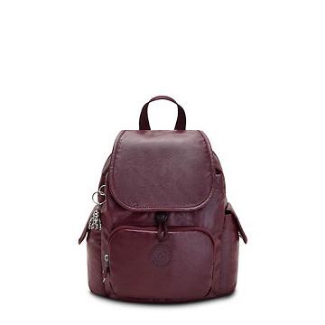 Kipling City Pack Mini Metallic Backpack Backpacks Burgundy Lacquer | AU 2019UZ